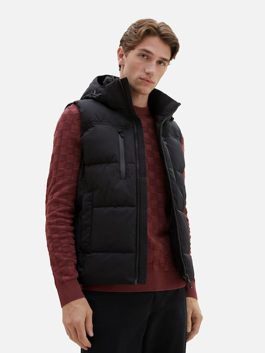 Tom Tailor Men's Sleeveless Puffer Jacket Black