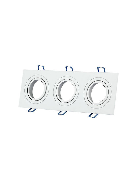 Aigostar Rectangle Metallic Frame for Spot GU10 Silver 25.5x9.1cm. 1pcs
