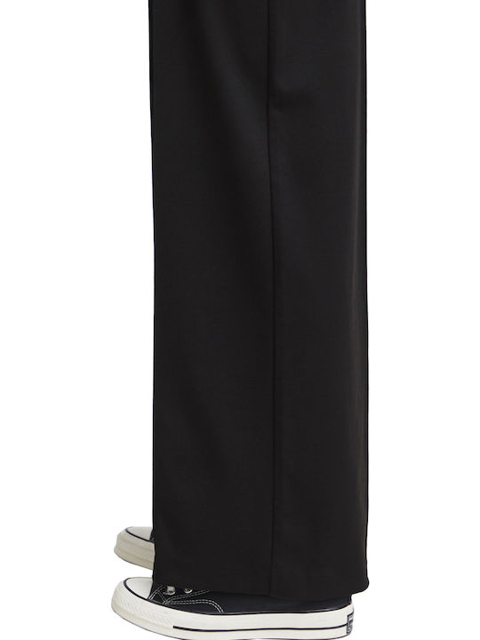 'kate' Women's Fabric Trousers Wide Line Black (194008/BLACK)
