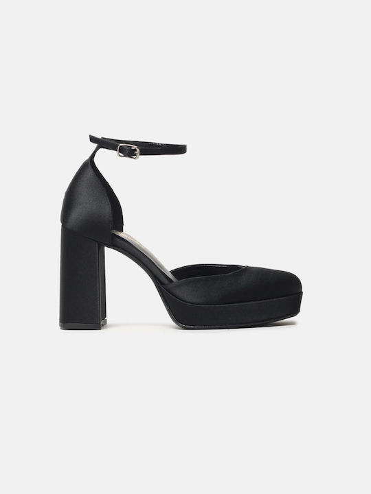 InShoes Black Heels with Strap