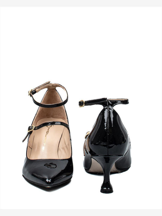 Mourtzi Leather Black Heels