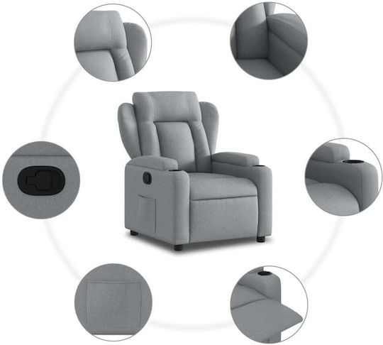 Relax Armchair with Footstool Light Grey 77x94.5x100cm