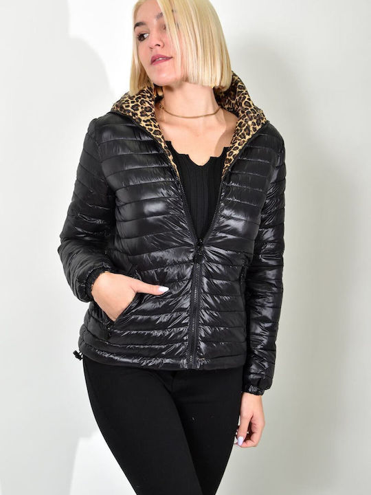 Women's Long Puffer Jacket for Winter Black