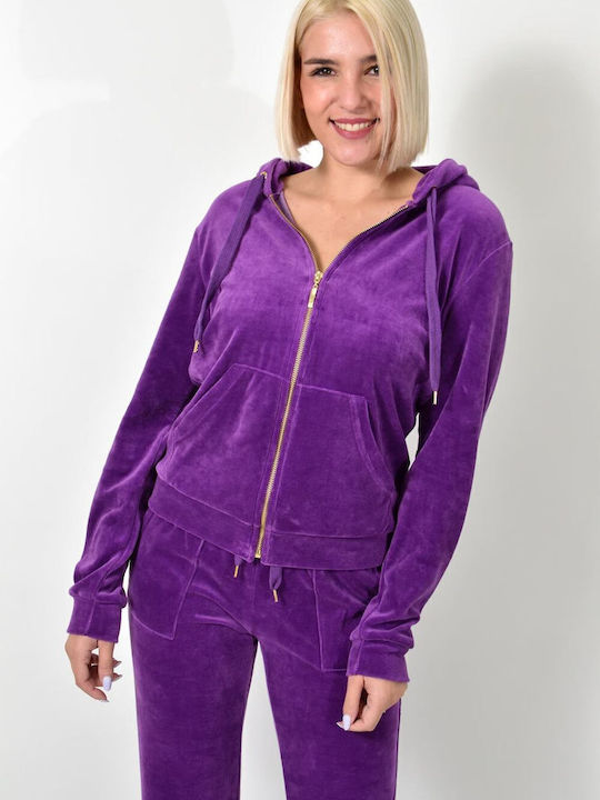 Jogginganzug Samt Purple