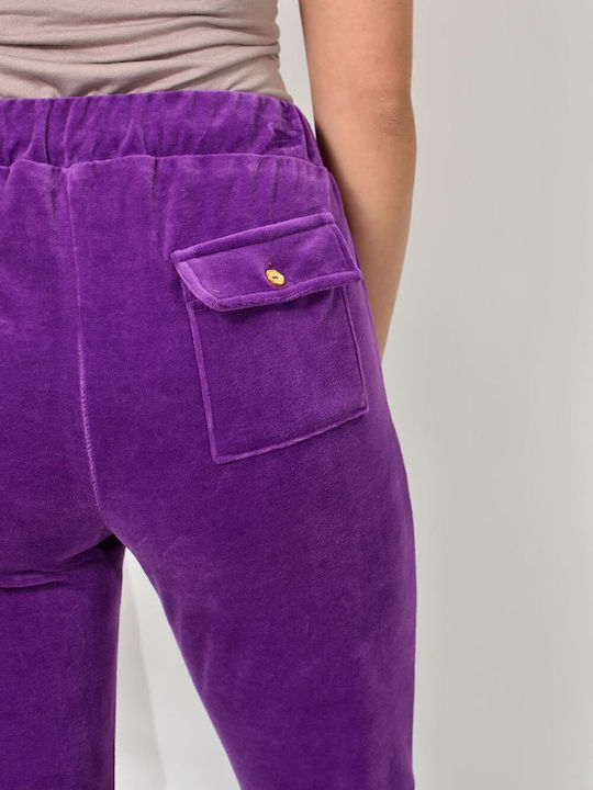 Yin Yang Jogginganzug Samt Purple