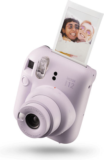 Fujifilm Instax Mini 12 Instant Φωτογραφική Μηχανή + 10 Φιλμ, Πλαίσιο Ακορντεόν & Κουτί Happy Days Lilac Purple