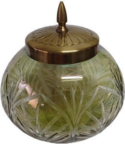 Karvounis Φοντανιέρα Glas mit Deckel 15x15x15cm Gold Karvounis Φοντανιέρα Glas mit Deckel 15x15x15cm Gold