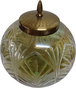 Karvounis Φοντανιέρα Glas mit Deckel und Ständer 18x18x33cm Gold Karvounis Φοντανιέρα Glas mit Deckel und Ständer 18x18x33cm Gold