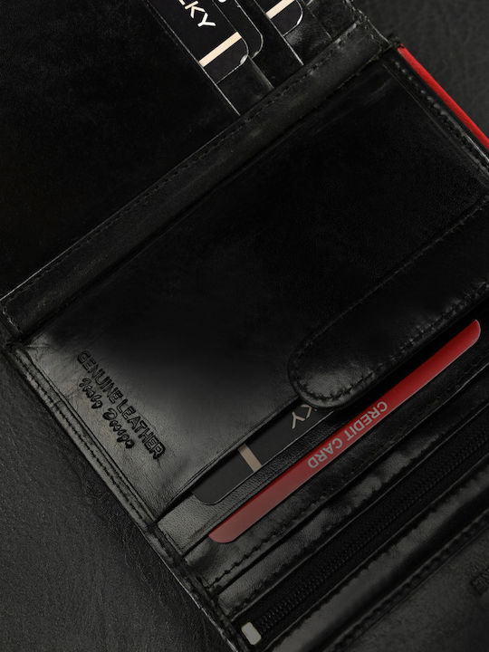 Leder Herren Geldbörse mit RFID Schwarz