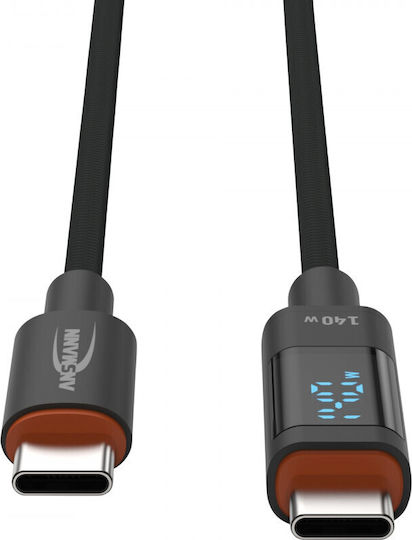 Ansmann USB 2.0 Cable USB-C male - USB-C 140W PD Γκρι 1.2m 1700-0176
