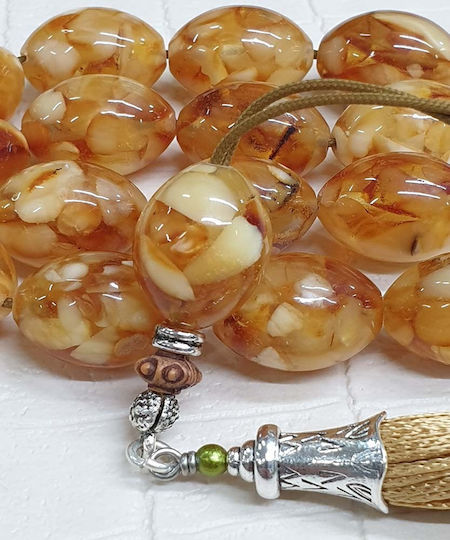 Roloi Komboloi Amber Worry Beads Yellow 40cm