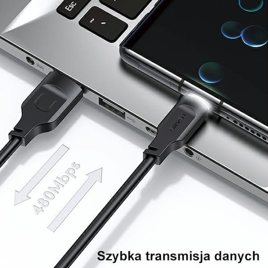 Usams US-SJ568 USB 2.0 Cable USB-C male - USB-A 66W PD Μωβ 1.2m SJ568USB03
