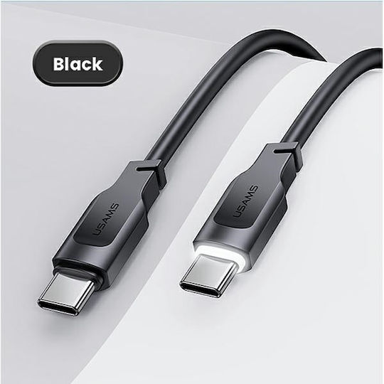 Usams Lithe Series US-SJ567 USB 3.0 Video Cable USB-C male - USB-C 100W PD Μαύρο 1.2m SJ567USB01
