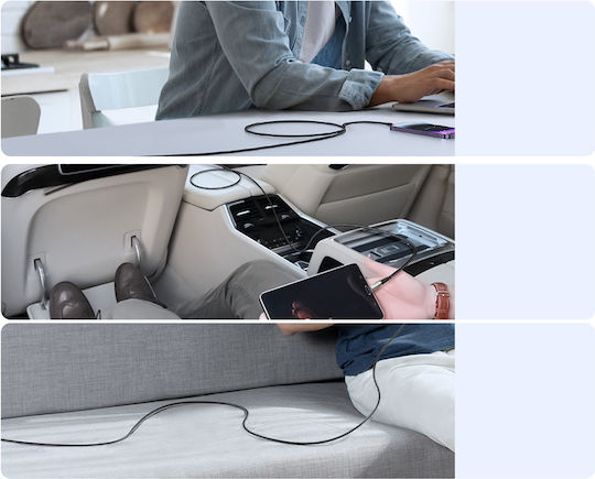Joyroom SA27-CC5 Braided USB 2.0 Cable USB-C male - USB-C 100W PD Μαύρο 1.2m