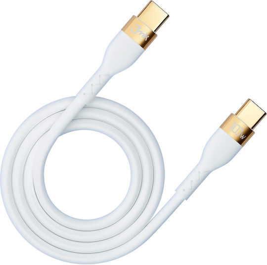 3MK Cablu HyperSilicone USB 2.0 USB-C Masculin - USB-C 100W Alb 2m 3MK4022