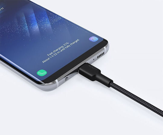 Aukey USB 2.0 Cable USB-C Male - USB-A 15W PD Black 0.9m