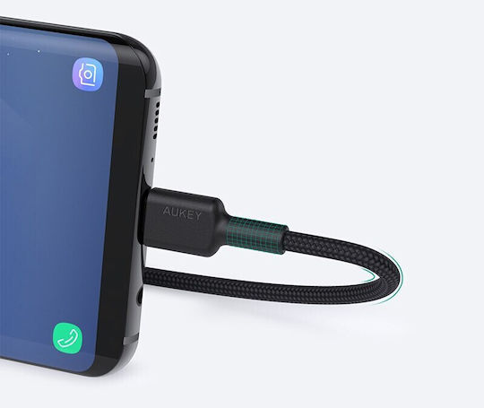 Aukey USB 2.0 Cable USB-C Male - USB-A 15W PD Black 0.9m