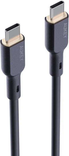 Aukey USB 2.0 Cable USB-C male - USB-C 100W PD Μαύρο 1.8m AKAUKKUCBSCC102