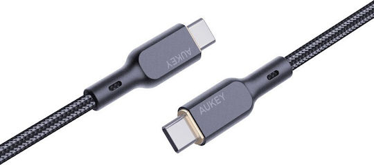 Aukey USB 2.0 Кабел USB-C Мъжки - USB-C 100W Захранване PD Черен 1.8м AKAUKKUCBKCC102