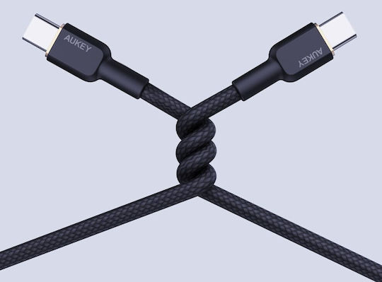 Aukey USB 2.0 Cable USB-C male - USB-C 60W PD Μαύρο 1.8m AKAUKKUCBNCC2BL