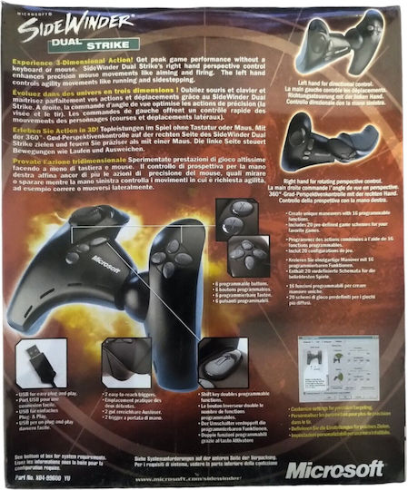 Microsoft Sidewinder Dual Strike Pad Ενσύρματο Gamepad για PC Γκρι