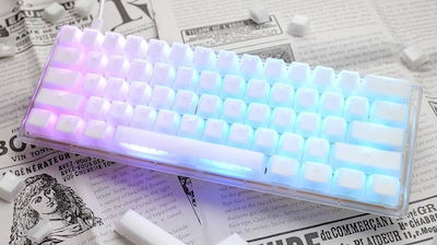 Ducky One 3 Aura SF Gaming Tastatură Mecanică 65% cu Gateron Baby Kangaroo comutatoare și iluminare RGB (Engleză US) Alb