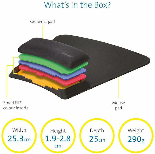 Kensington SmartFit Mouse Pad με Στήριξη Καρπού Μαύρο K55793EU