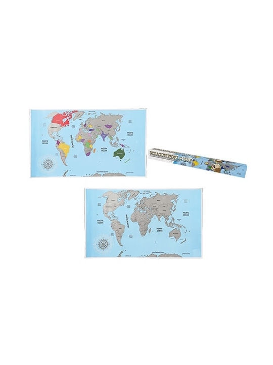 Out of the Blue Harta Scratch pentru Decor de Birou 88x52cm