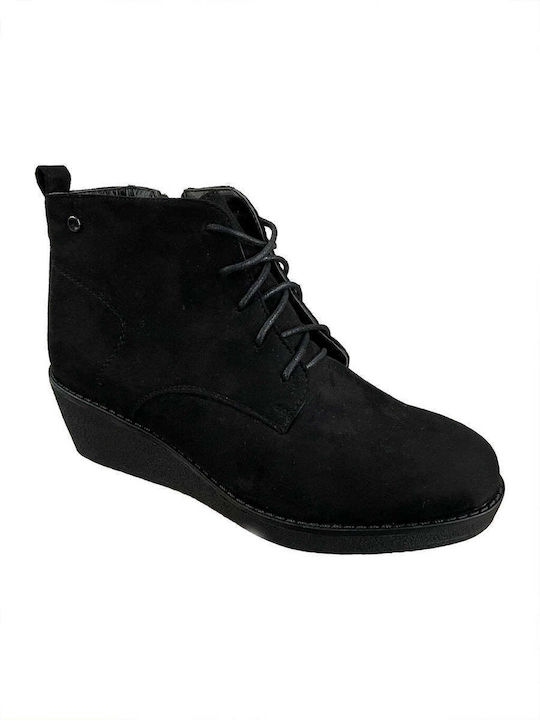 Ustyle Suede Women's Ankle Boots Platform Black