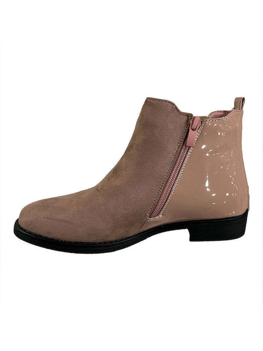 Wildleder Stiefeletten Damen Rosa