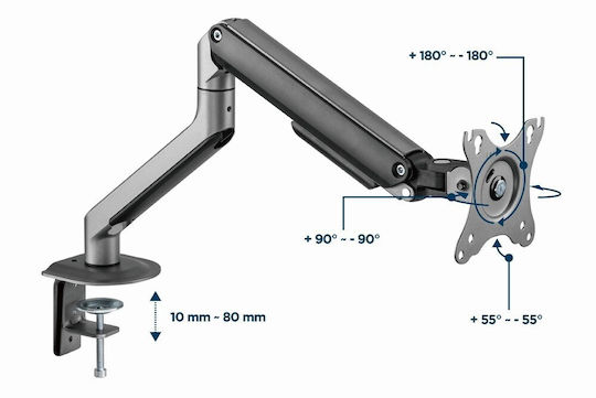 Gembird MA-DA1-05 Schreibtisch Ständer Bildschirm bis zu 32" mit Arm