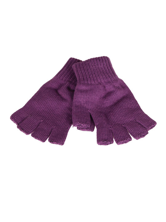 Unisex Fingerless Gloves Purple