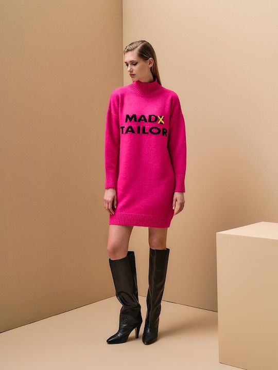 Tailor Made Knitwear Mad Tailor Mini Dress Fuchsia