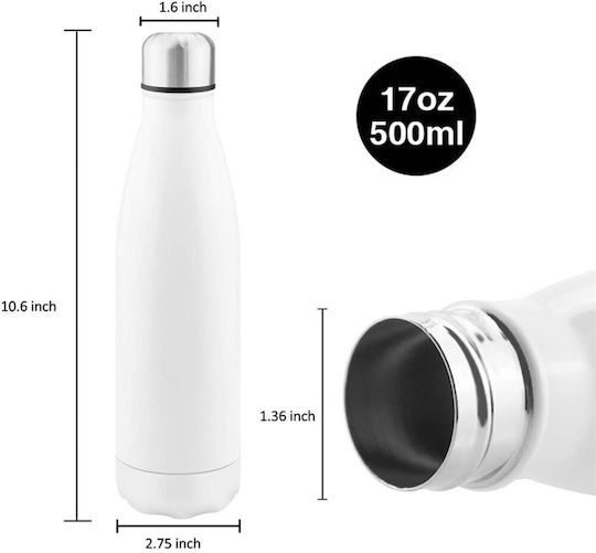 Koupakoupa Micul Prinț Classic Sticlă Pentru Copii Din Aluminiu Micul Prinț Cu Capac Cu Filet Antivărsare Alb 500ml