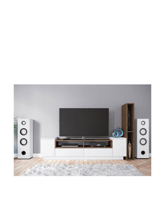 TV-Ständer Weiß Weiß+Admiral Walnuss M223.5xP40.5xH130cm