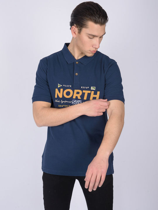 North 56.4 Bluza Bărbătească cu Mânecă Scurtă Polo BLUE NAVY