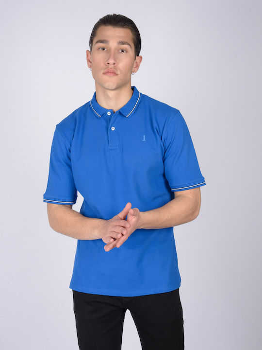 North 56.4 Bluza Bărbătească cu Mânecă Scurtă Polo BLUE