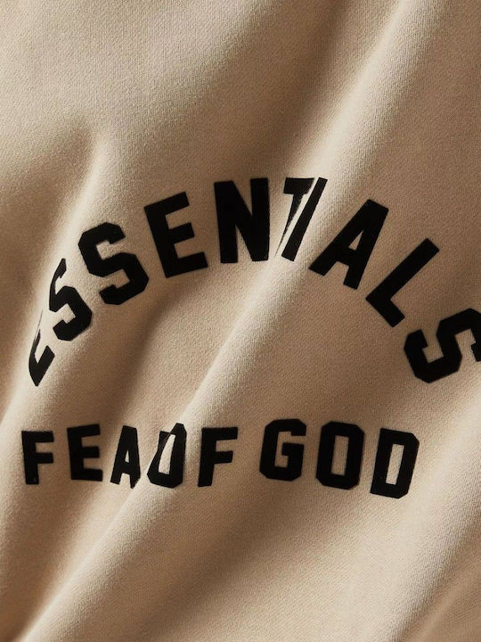 Essentials Fear of God Men's Sweatshirt with Hood and Pockets Brown