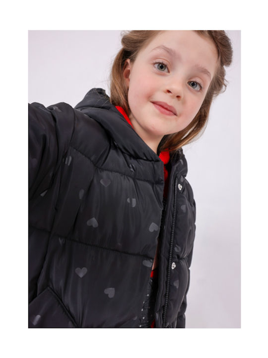 Mayoral Kids Casual Jacket Short with Hood Black.