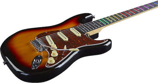 Eko S-300 Visual Note Електрическа Китара Stratocaster с SSS Конфигурация на Пикапите Sunburst