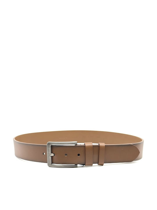 Wide Men's Belt Leather Brown