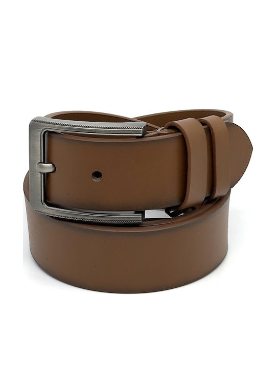 Wide Men's Belt Leather Brown