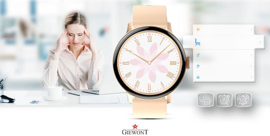 Giewont GW330 45mm Smartwatch με Παλμογράφο (Ροζ Χρυσό)