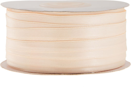 Κορδέλα Διακοσμητική Σατινέ Χρωματιστή 6mm 100μ Εκρού