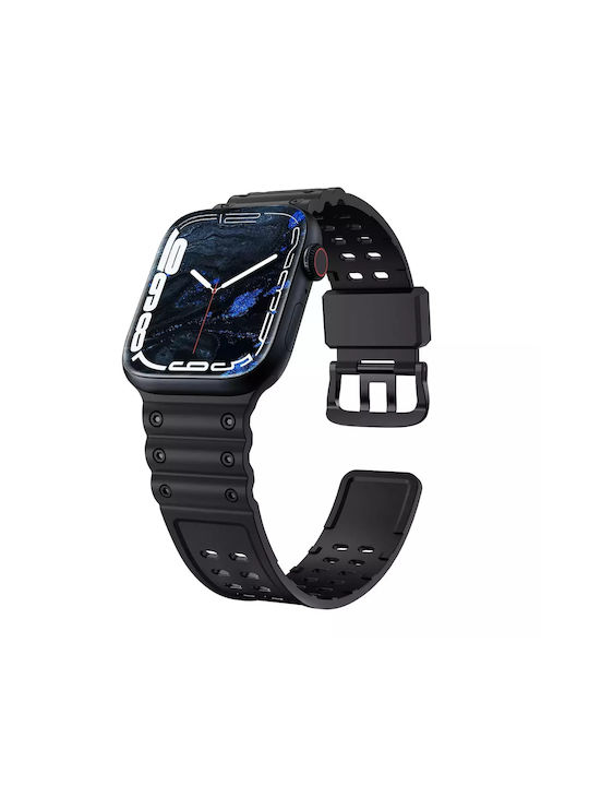 Hurtel Watch Λουράκι Ανοξείδωτο Ατσάλι Μαύρο (Apple Watch SE, 8, 7, 6, 5, 4, 3, 2, 1.)