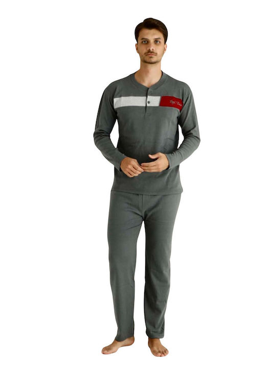 Rimoli 2065 Men's Winter Cotton Pajamas Set Charcoal