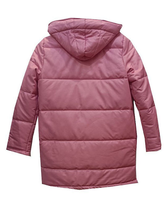 Luciano Faketti Kurz Damen Puffer Jacke für Winter Ροζ