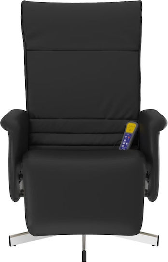 Πολυθρόνα Relax Massage με Υποπόδιο από Δερματίνη Μαύρη 71x86.5x107.5cm