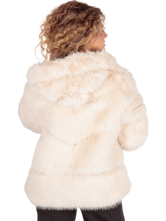 Women's Short Fur Beige