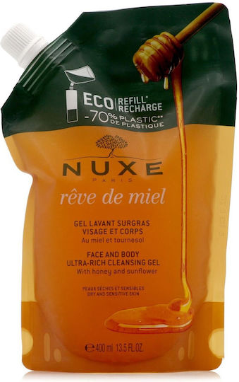 Nuxe Reve De Miel Shower Gel for Face & Body Refill 400ml